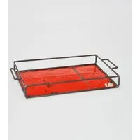Moogoo Creative Africa Moogoo Creative Africa Upcycling Tablett aus recycelten Ölfässern, Rot, – Produktbild 3 von 8
