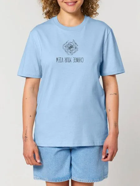 Human Family Human Family Bio Unisex Rundhals T-Shirt "Create - Change your view", Hellblau, – Produktbild 1 von 4