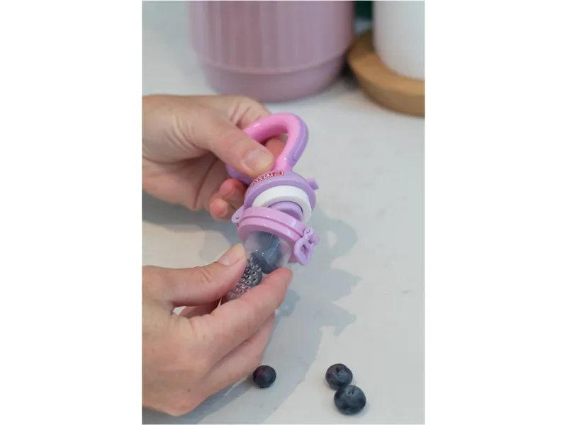 Nuby Nuby Baby Fruchtsauger, Mundstück aus Silikon Maße 19,4 x 7,2 x 4,8 cm, Rosa, – Produktbild 2 von 2