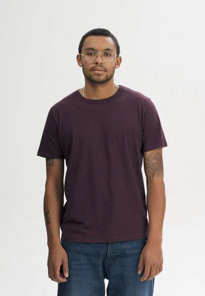 MELA MELA T-Shirt Style IZAAN aus 100% Bio-Baumwolle, Elderberry melange, – Produktbild 1 von 4