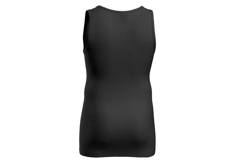 HERMKO Achseltop 40025 Merinowolle/Tencel Tank Top Basic hergestellt in EU, Schwarz, – Produktbild 2 von 3