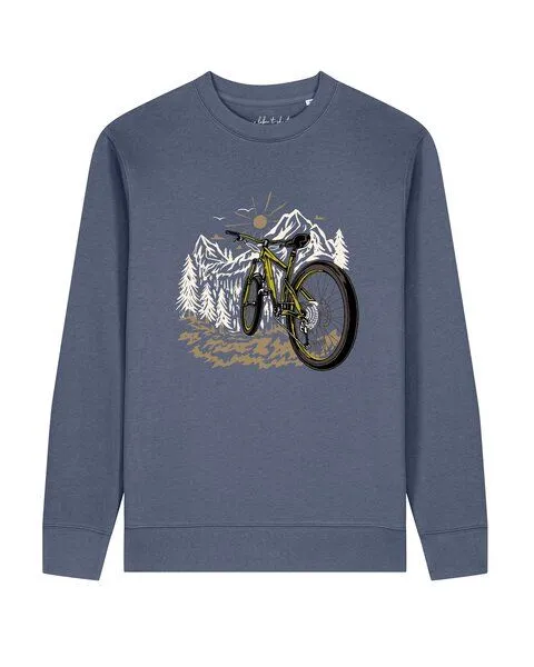 watapparel watapparel Sweatshirt Unisex Mountainbike und Berge, Blue grey, – Produktbild 1 von 2