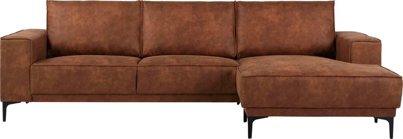 OTTO home Ecksofa OLAND Luxus-Microfaser L-Form, B: 280 cm, Skandi-Design, Braun, – Produktbild 3 von 5