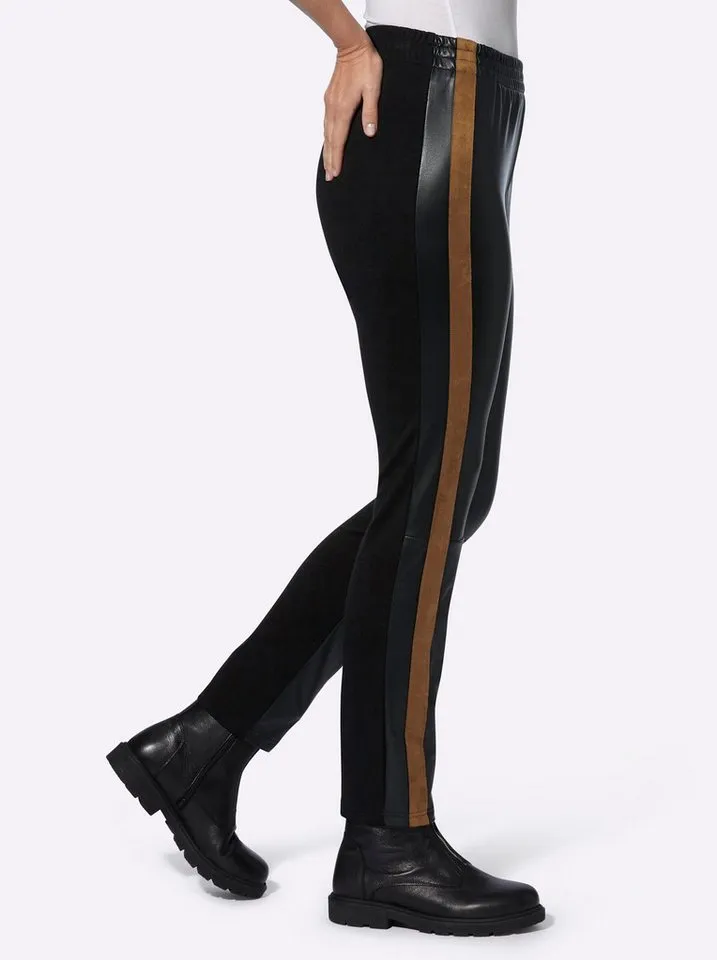 heine heine Jerseyhose Lederimitat-Hose normal, Schwarz, – Produktbild 2 von 5