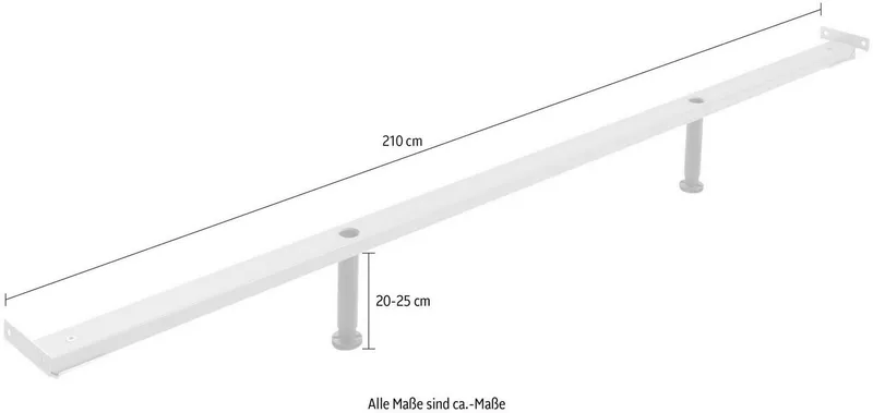 HASENA Möbelfuß Midtraver, 210 cm geeignet für die Serien Simone und Pietro, Beige, – Produktbild 1 von 4