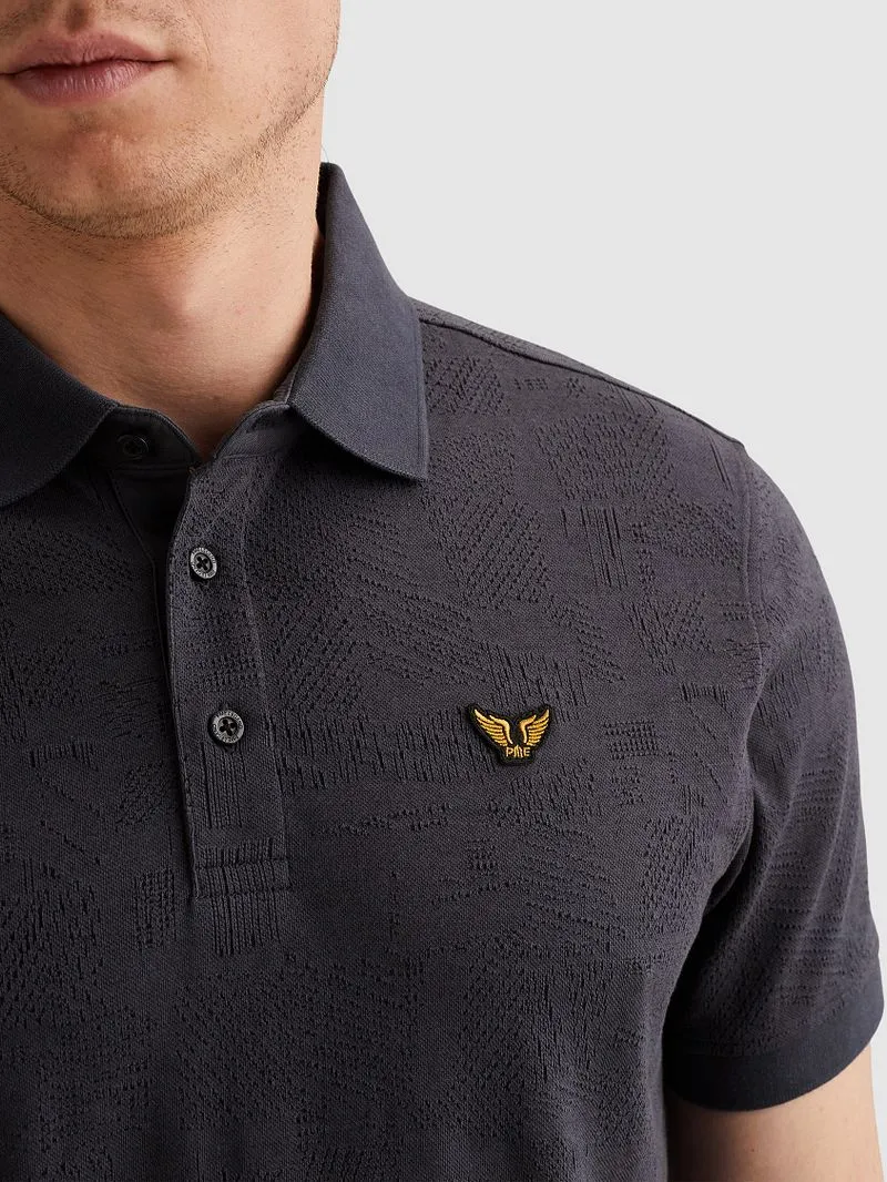 PME Legend PME Legend Poloshirt Jacquard Jersey Graphite Blue, Dunkelblau, – Produktbild 1 von 4