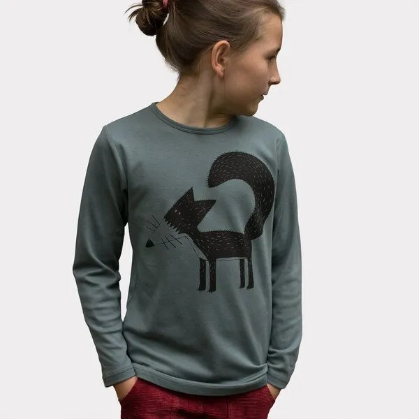 Cmig Cmig Franzi Fuchs Langarmshirt für Kinder, Stormy weather (grau), – Produktbild 1 von 4