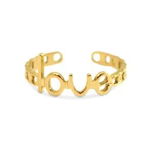 ELEKTROPULLI Größenverstellbarer Love Ring Ø17mm von Elektropulli, Gold, – Produktbild 4 von 4