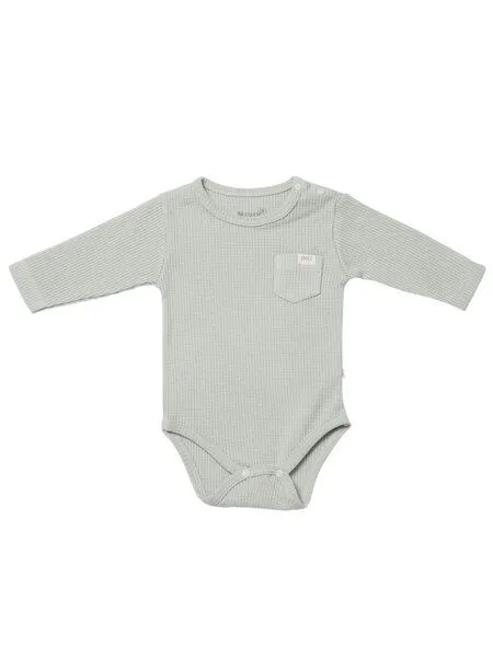 Biorganic Biorganic Waffle Smile Baby Langarmbody, Mint, – Produktbild 1 von 4