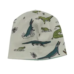 Walkiddy Kleinkinder Beanie GOTS zertifiziert, Bio-Baumwolle, grau, Krokodil-Print, weich & elastisch – Walkiddy – Produktbild 1 von 1