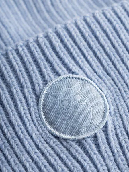 KnowledgeCotton Apparel KnowledgeCotton Apparel Woll-Mütze - Rib Beanie - aus 100% Merino Wolle, Blau (asley blue), – Produktbild 5 von 5
