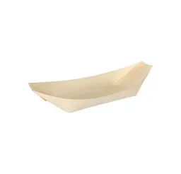 PAPSTAR PAPSTAR Einwegschale Fingerfood - Schalen, Holz pure 16,5 cm x 8,5 cm Schiffchen 50 Stk, Holz – Produktbild 1 von 1