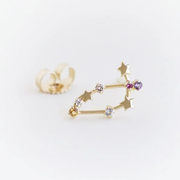 Eppi Eppi Ohrringe mit Sternzeichen Capricorn, Gold, – Produktbild 3 von 3