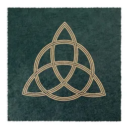 Veskor Cassiopeia Veskor Cassiopeia TRIQUETRA Heilige Geometrie Linoldruck | 22 × 22 cm | Gold auf Smaragdgrün – Produktbild 1 von 1