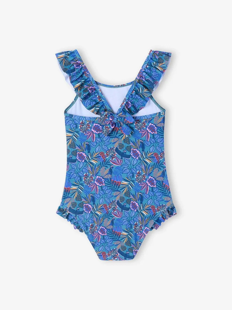 Vertbaudet Badeanzug mit Volants Mädchen Familien-Capsule LIBERTY, Blau, – Produktbild 2 von 3