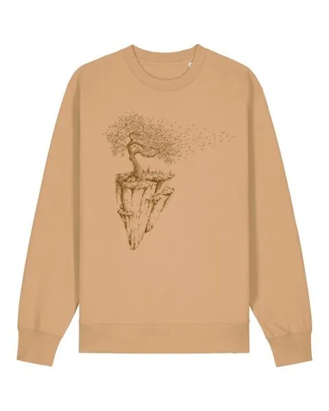 Life-Tree Life-Tree Sweater aus Biobaumwolle Fairwear Unisex "Maple Island" in Latte – Produktbild 1 von 4