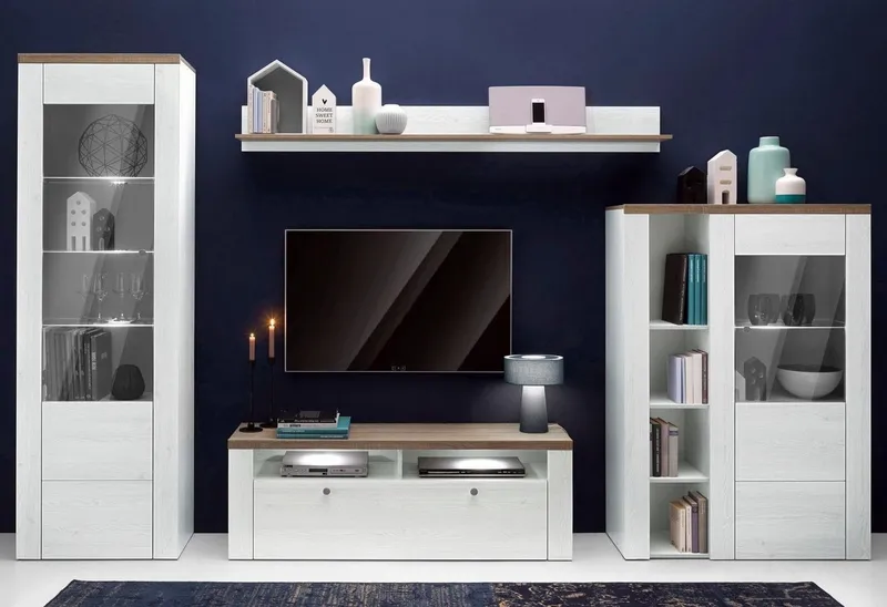 OTTO home Wandregal Larona, Breite 185 cm, Wandboard, Weiß, – Produktbild 5 von 5