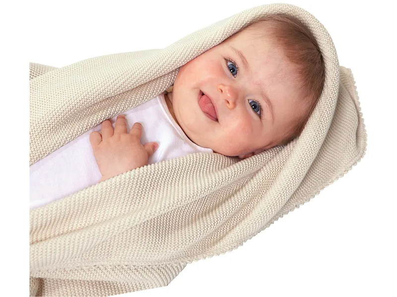 HANS NATUR HANS NATUR Babydecke Bio-Baumwolle Maße 80 x 90 cm, Natur, – Produktbild 2 von 2