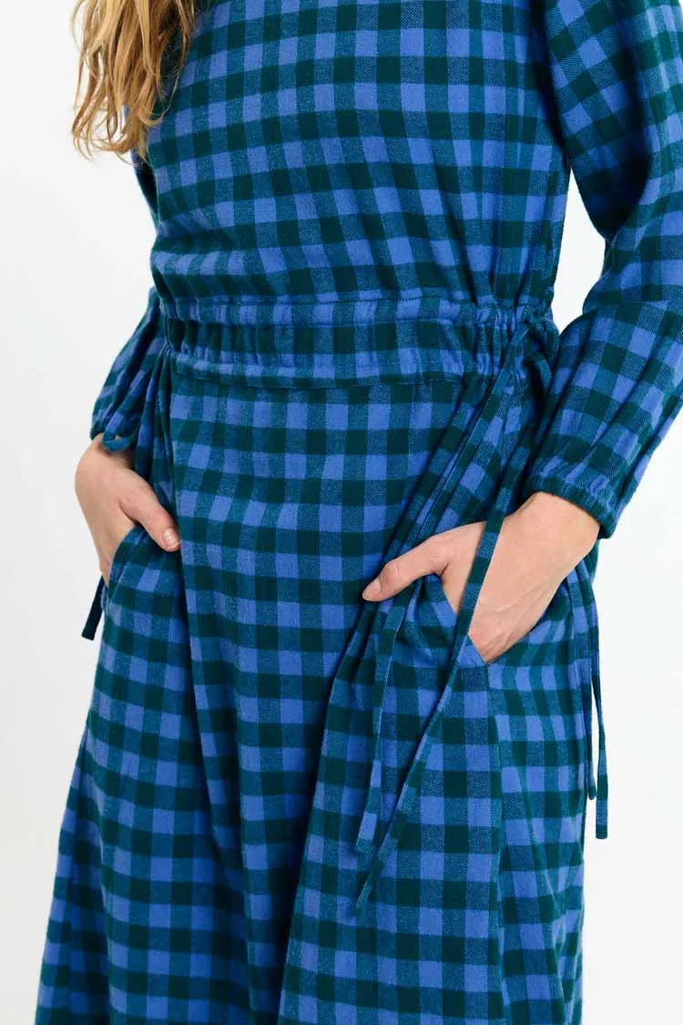 SUITE13LAB SUITE13LAB Damen vegan Kleid Ota Check, Blau, – Produktbild 2 von 2