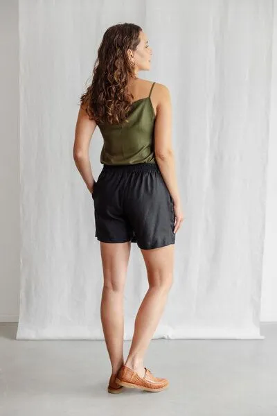 Jyoti - Fair Works Jyoti - Fair Works Hanf/Tencel Skort Santipur, Schwarz, – Produktbild 3 von 4