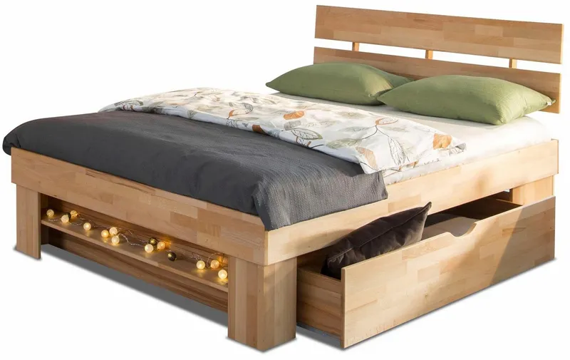 OTTO home Stauraumbett Triest, aus FSC®-zertifizierter massive Buche, Beige, – Produktbild 2 von 5
