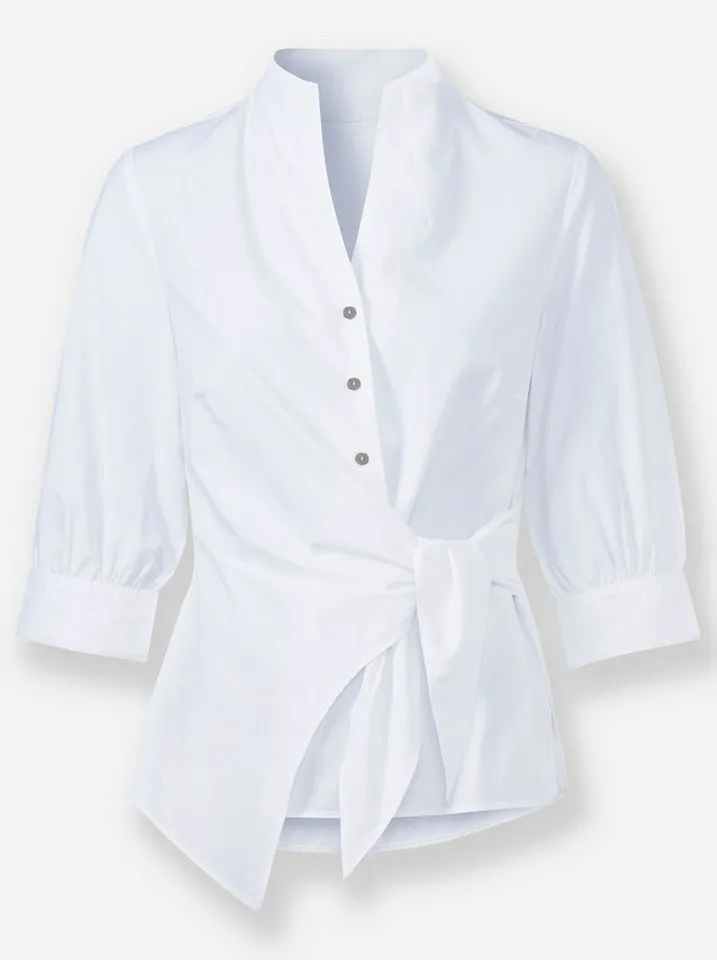 heine heine Klassische Bluse Wickelbluse 3/4-Arm, Weiß, – Produktbild 3 von 3