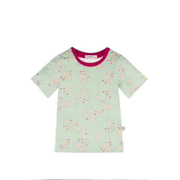 Marraine Kids Marraine Kids T-Shirt aus Bio Baumwolle mit Alloverdruck, Grün/weiss, – Produktbild 1 von 4