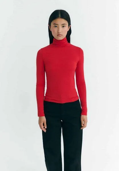 thinking mu thinking mu Damen Longsleeve Noe aus Viskose&Cashmere, Red (rot), – Produktbild 2 von 3