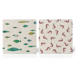 LIGARTI LIGARTI Fliesenuntersetzer – 2er-Set – Fish & Shrimps – Produktbild 1 von 1