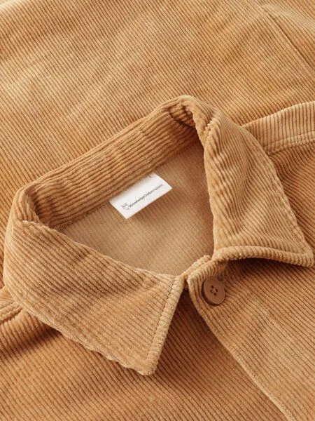 KnowledgeCotton Apparel KnowledgeCotton Apparel Cord-Hemd 8-WALES Overshirt aus Bio-Baumwolle, Braun (apple-cinnamon), – Produktbild 3 von 4