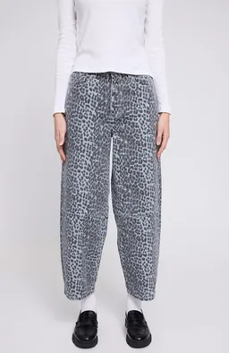 Mazine Mazine Damen vegan Jeans Im Barrel Bedruckt Grau – Produktbild 1 von 1
