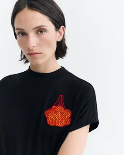 thinking mu Thinking MU Damen vegan T-Shirt Volta Mandarins Mit Stickerei Schwarz – Produktbild 1 von 1