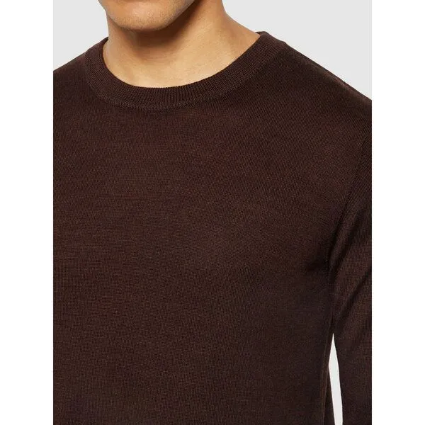 KnowledgeCotton Apparel KnowledgeCotton Apparel Regular merino knit crew neck - aus Merino-Wolle, Braun (demitasse), – Produktbild 4 von 4
