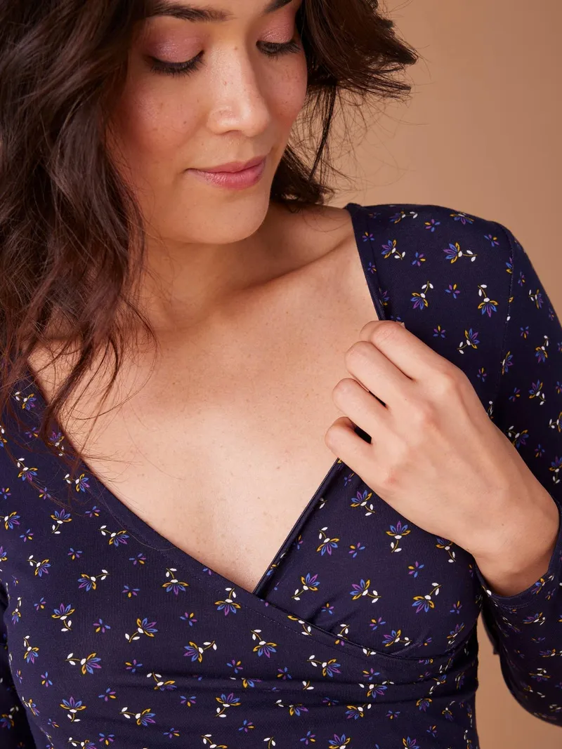 Envie De Fraise Geblümtes Kleid für Schwangerschaft und Stillzeit ENVIE DE FRAISE, Marine, – Produktbild 2 von 4