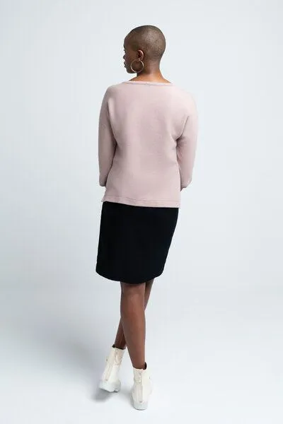 SHIPSHEIP SHIPSHEIP MILEVA - Damen Pullover in Cord-Optik aus Bio-Baumwolle, Ash rose (rosa), – Produktbild 3 von 3
