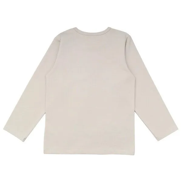 Walkiddy Kinder Langarmshirt GOTS zertifiziert, Bio-Baumwolle, beige, „Cheerful Flowers“, weich & bequem – Walkiddy – Produktbild 2 von 2