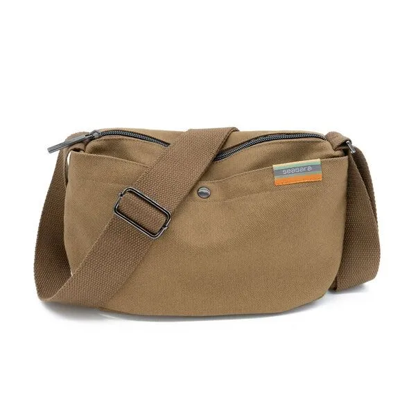 seasara seasara Tasche Umhängetasche aus Bio-Baumwolle (Canvas), Camel, – Produktbild 8 von 8