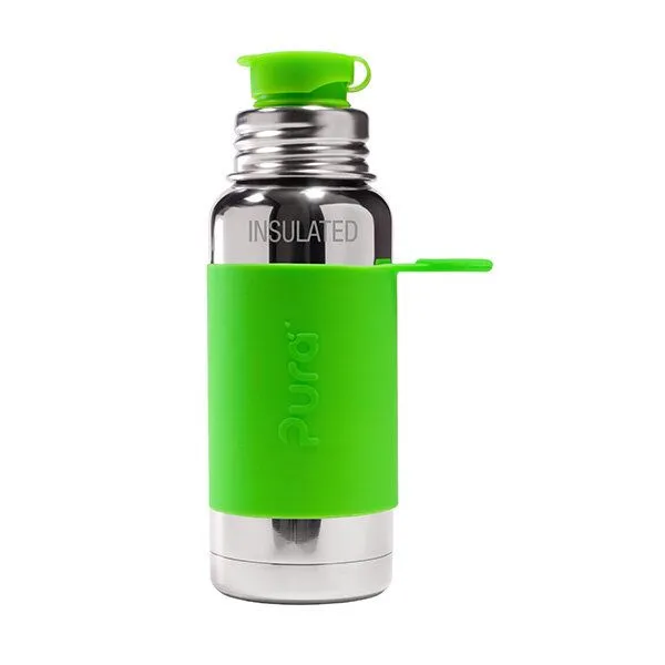 Pura Pura Isolierflasche Sport 475ml mit Sleeve, Grün, – Produktbild 2 von 3