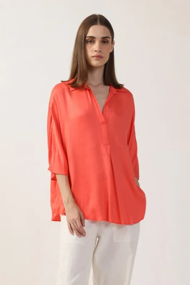Neu Nomads Neu Nomads Damen vegan Bluse Jasmin Melone, Dunkelorange, – Produktbild 2 von 2