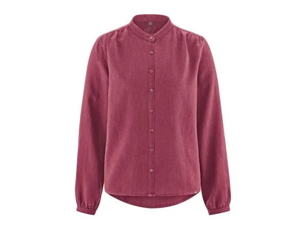 HempAge HempAge Feminine Stehkragenbluse Hanf/Biobaumwolle, Tinto (rot), – Produktbild 2 von 4