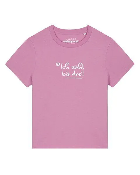 watapparel watapparel T-Shirt Frauen Ich zähl bis drei, Bubble pink, – Produktbild 1 von 2