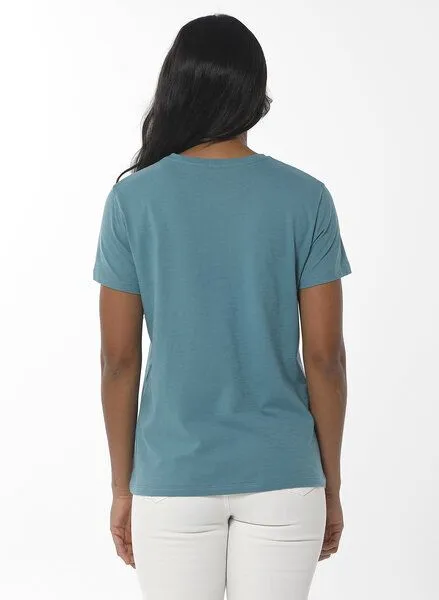 ORGANICATION ORGANICATION Damen Basic T-Shirt aus Bio-Baumwolle, Petrol(petrol green), – Produktbild 4 von 4