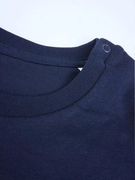 MelaDi MELAdi Kinder Baby-Shirt aus Biobaumwolle - Schneemann auf Navy Blau – Produktbild 4 von 4