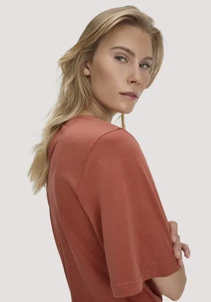 hessnatur hessnatur Jersey Overall Regular in reiner Bio-Baumwolle, Terrakotta, – Produktbild 2 von 4
