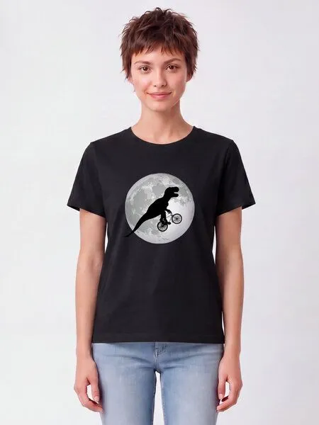 watapparel watapparel T-Shirt Frauen Flying TRex, Black, – Produktbild 2 von 2