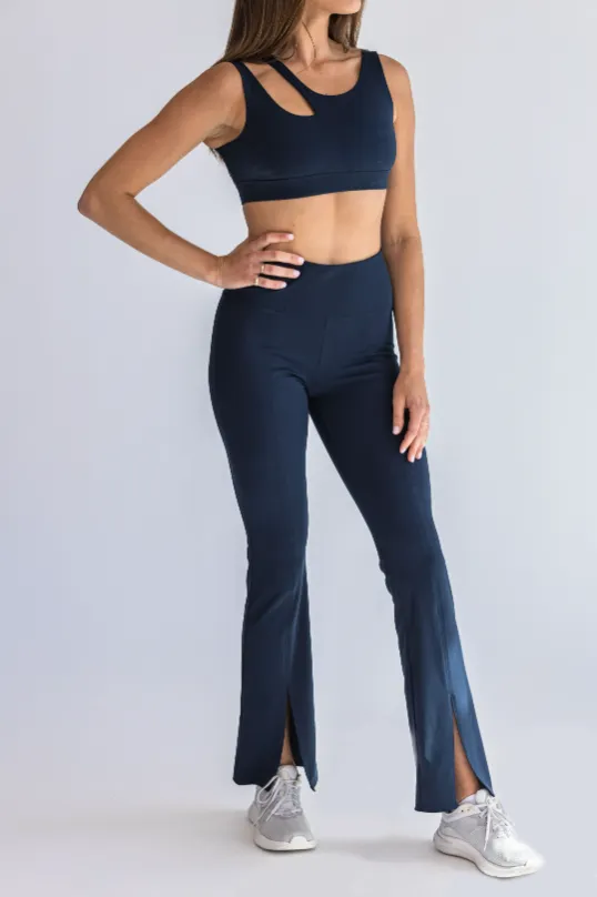 SEAAV SEAAV Damen vegan Leggings Cut Out Bootcut Mitternachtsblau, Extra dunkelblau, – Produktbild 1 von 1
