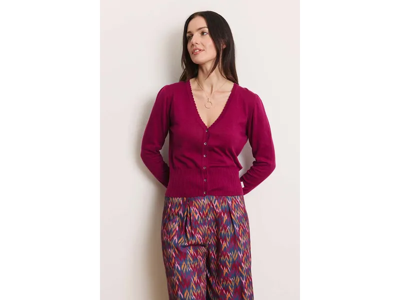 Tranquillo Tranquillo Cardigan Linaa aus Biobaumwolle, Raspberry, – Produktbild 4 von 7
