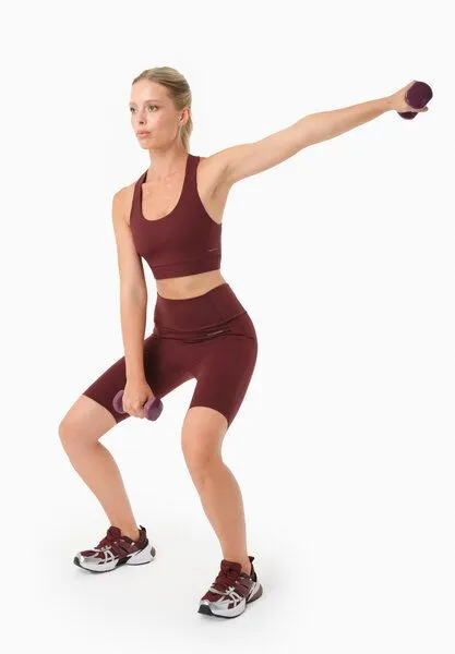 ORGANICATION ORGANICATION LESSLEY | Biker-Shorts aus recyceltem Polyamid, Bordeaux, – Produktbild 1 von 4