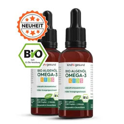 kindgesund Omega-3 Bio-Algenöl Kinder Tropfen - Orange 2x 50ml – Produktbild 1 von 1