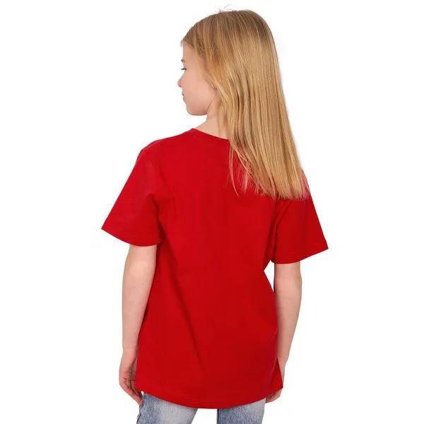 HANDGEDRUCKT HANDGEDRUCKT "Dinos" Unisex Kinder T-Shirt, Red, – Produktbild 2 von 3